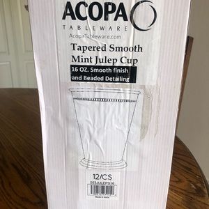 Acopa Alchemy 16 oz. Stainless Steel Mint Julep Cups with Beaded Detailing